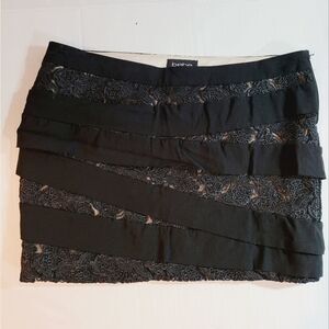 BEBE black lace bandage mini skirt SZ 6